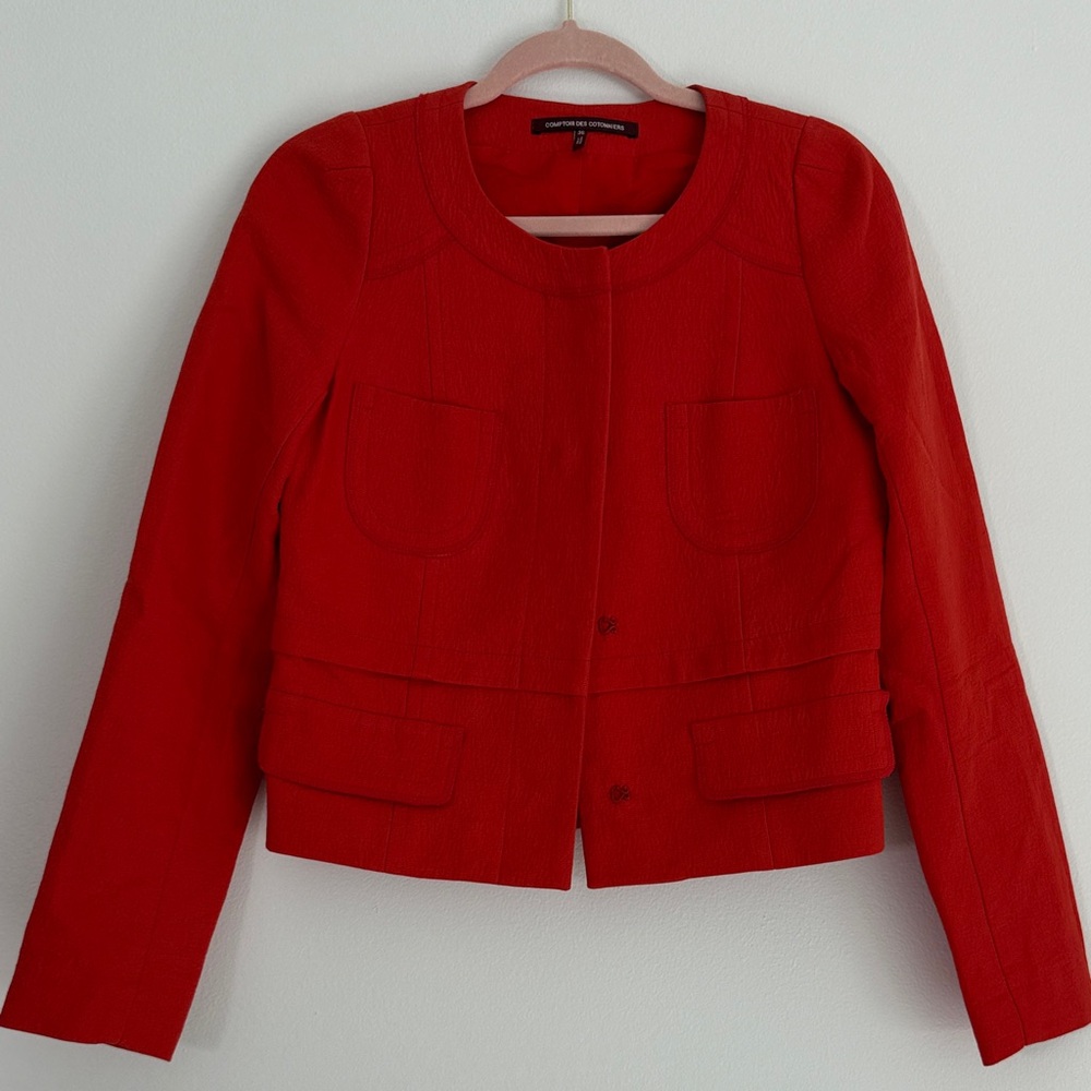 Comptoir Des Cotonniers Vibrant Red Blazer